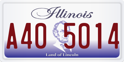 IL license plate A405014