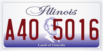 IL license plate A405016