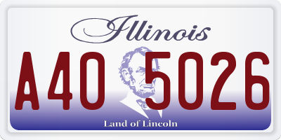 IL license plate A405026