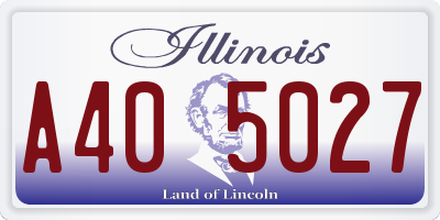 IL license plate A405027