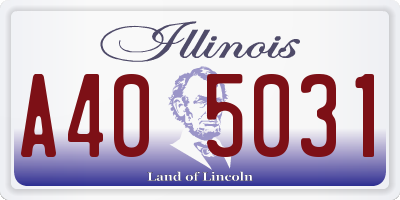 IL license plate A405031