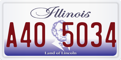 IL license plate A405034