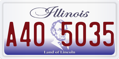IL license plate A405035