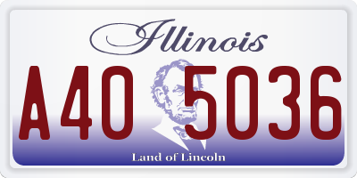 IL license plate A405036