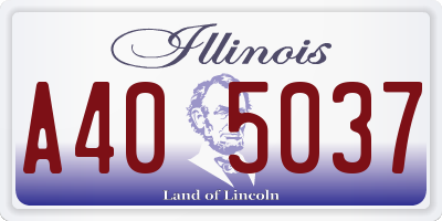 IL license plate A405037