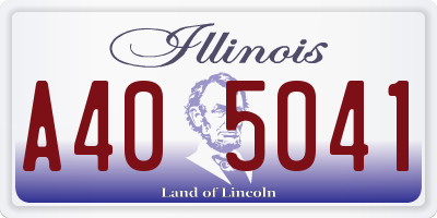 IL license plate A405041