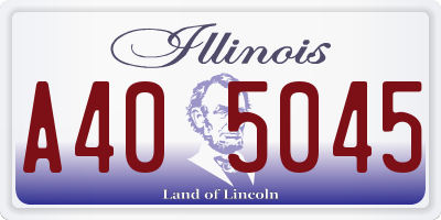 IL license plate A405045