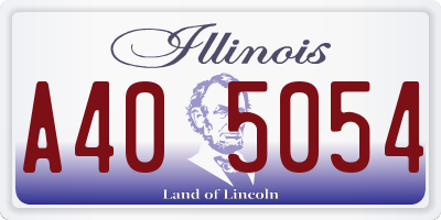 IL license plate A405054
