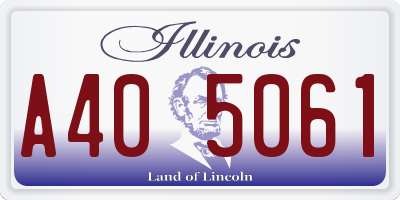 IL license plate A405061