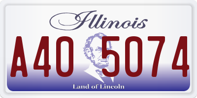 IL license plate A405074