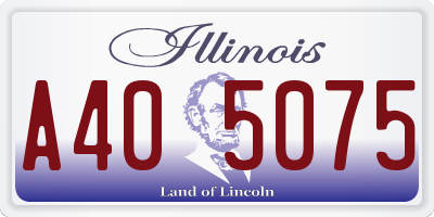IL license plate A405075
