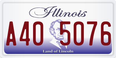 IL license plate A405076