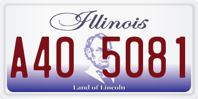 IL license plate A405081