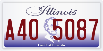 IL license plate A405087