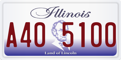 IL license plate A405100