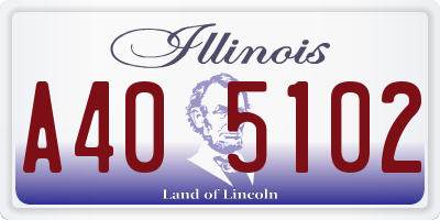 IL license plate A405102