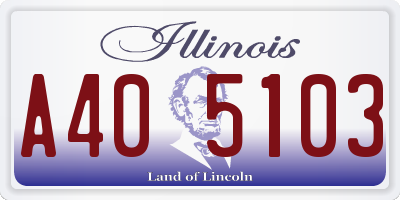 IL license plate A405103
