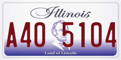 IL license plate A405104