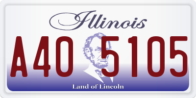 IL license plate A405105