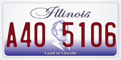 IL license plate A405106