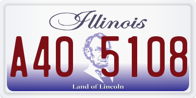 IL license plate A405108