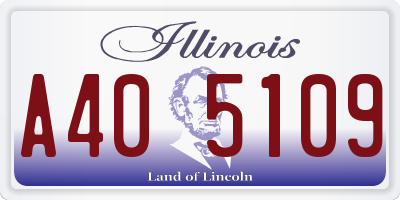 IL license plate A405109