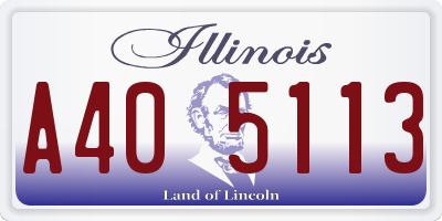 IL license plate A405113