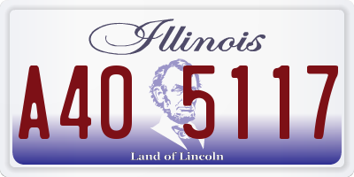 IL license plate A405117
