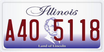 IL license plate A405118