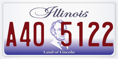 IL license plate A405122