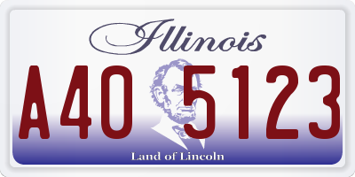 IL license plate A405123