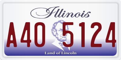 IL license plate A405124