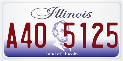 IL license plate A405125