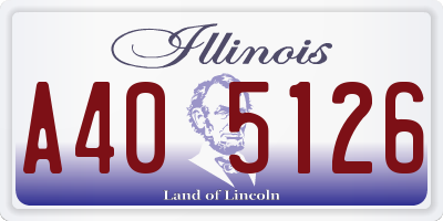 IL license plate A405126