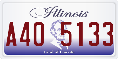 IL license plate A405133