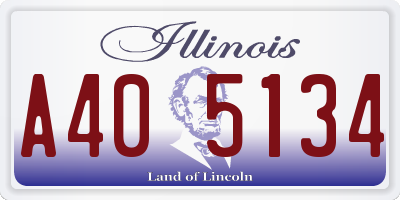 IL license plate A405134