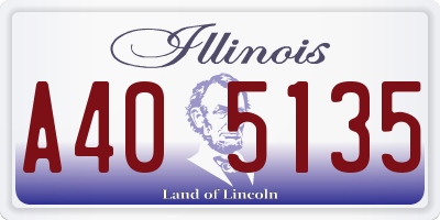 IL license plate A405135