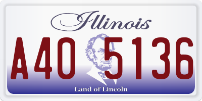 IL license plate A405136