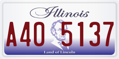 IL license plate A405137