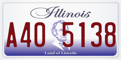 IL license plate A405138