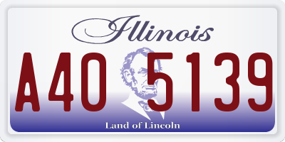 IL license plate A405139