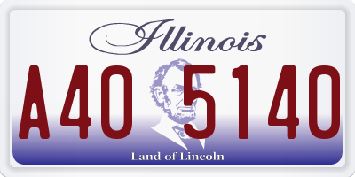 IL license plate A405140
