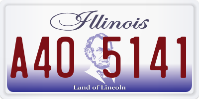 IL license plate A405141