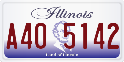 IL license plate A405142