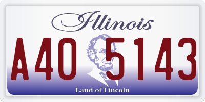 IL license plate A405143