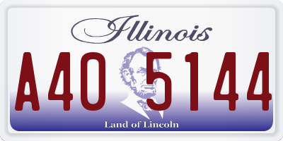 IL license plate A405144