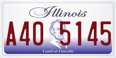 IL license plate A405145