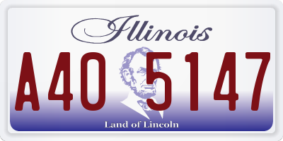 IL license plate A405147