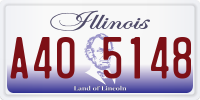 IL license plate A405148