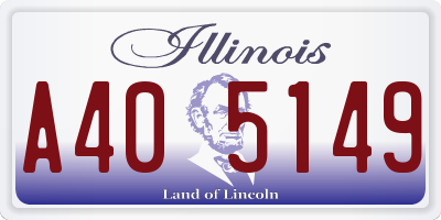 IL license plate A405149